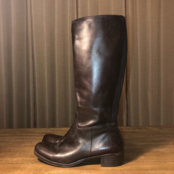 SOLD Banana Republic brown leather knee high riding boots ladies 7.5 - Picture 6 of 10